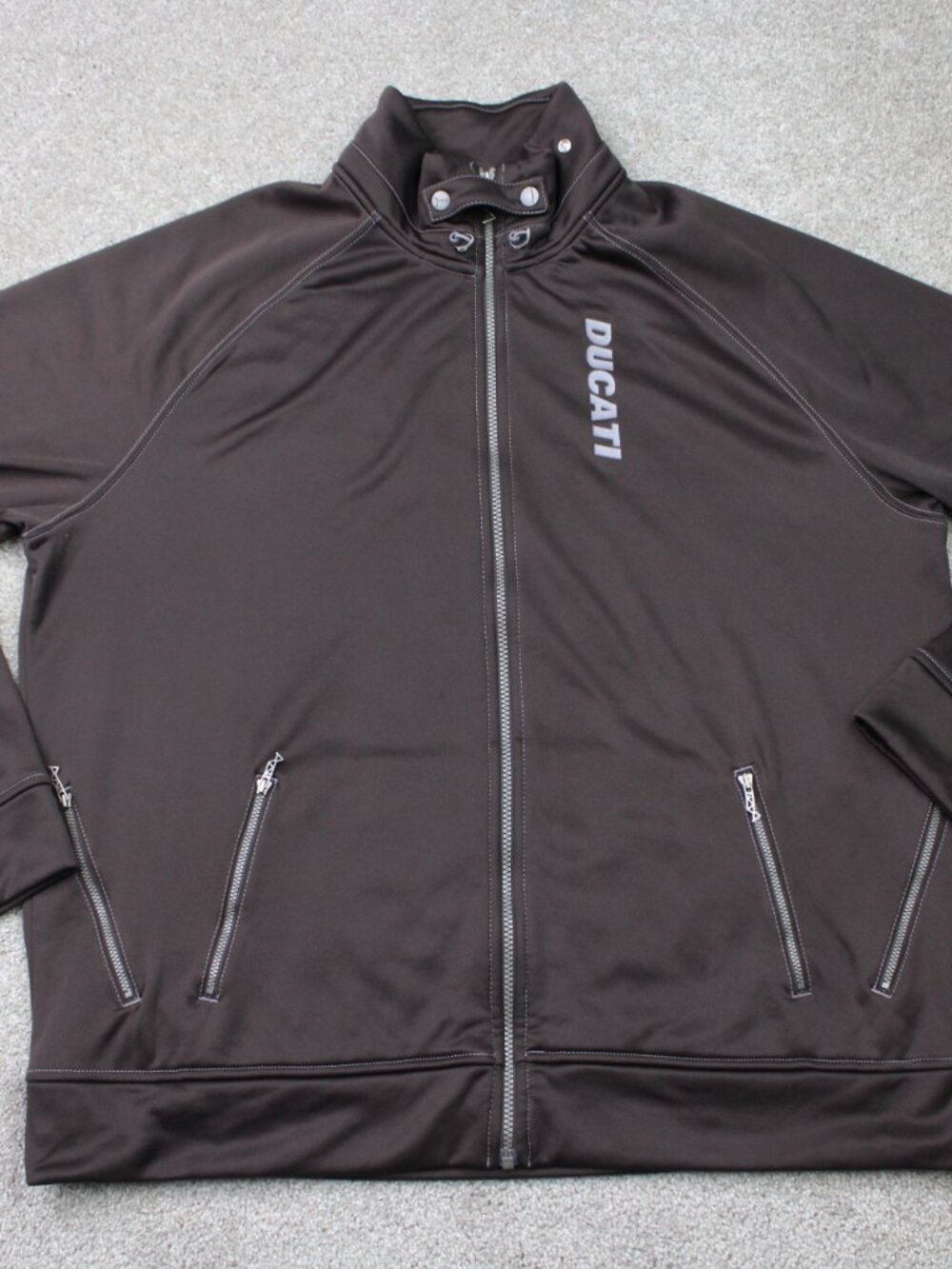Puma x Ducati Track Jacket Mens 2XL XXL Brown Full Zip Cotton/Poly Motorcycle